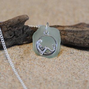 Seafoam Mermaid Sea Glass Pendant Necklace